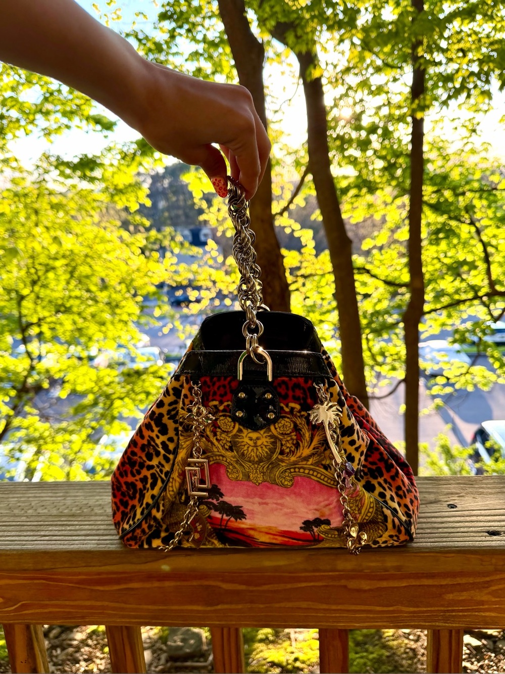 Iconic Y2K Versace for H&M Bag with Gold Chain